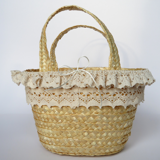 Cesta de Vime com Renda