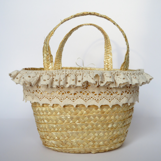 Cesta de Vime com Renda