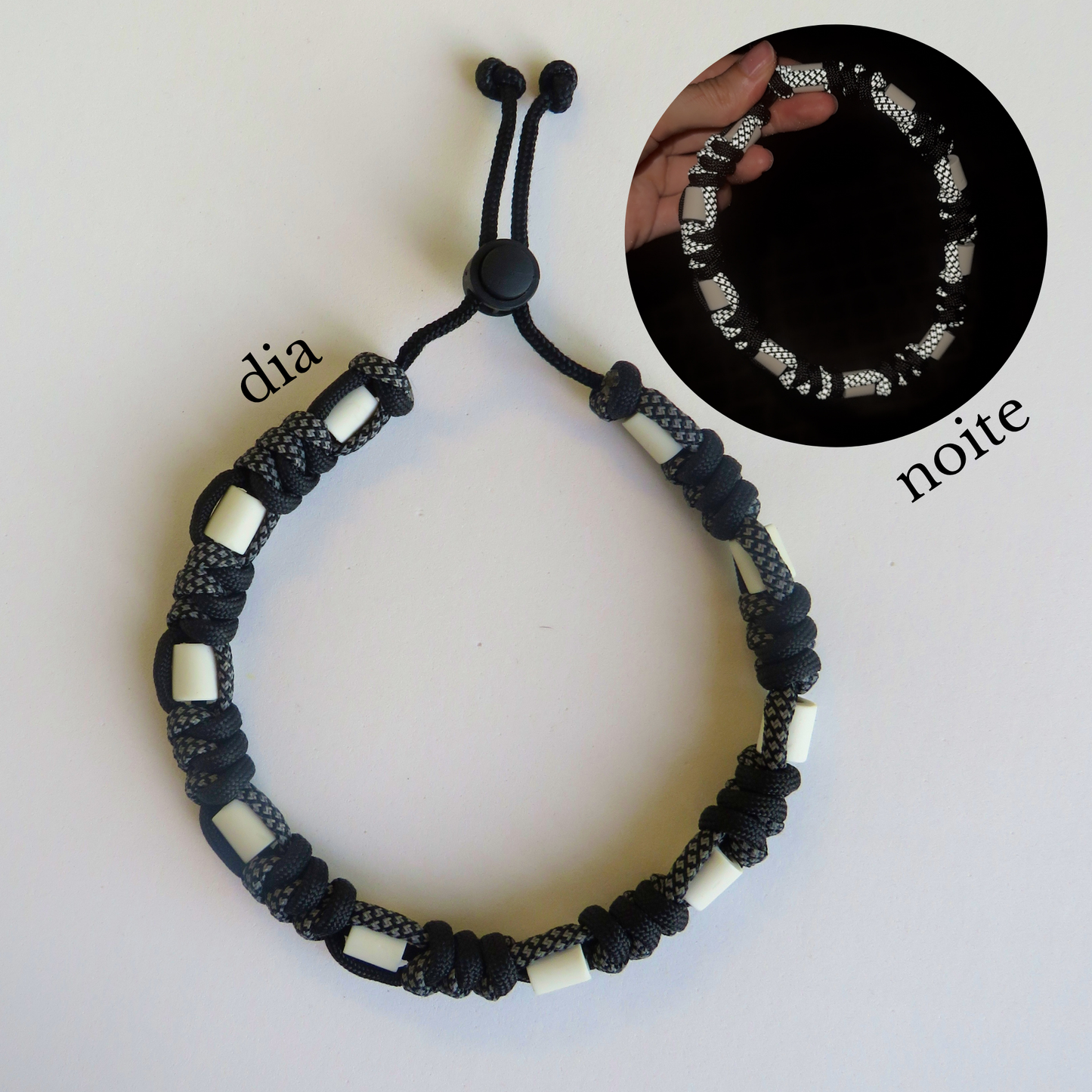 Colar Refletor Repelente Preto